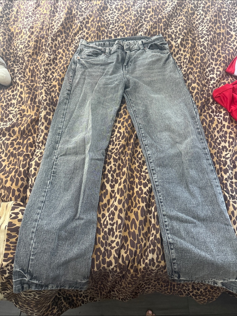 High-Rise Wide Leg Women's Jeans in Washed Gray